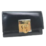 Black Leather Salvatore Ferragamo Key Holder