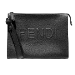 Black Leather Fendi Clutch