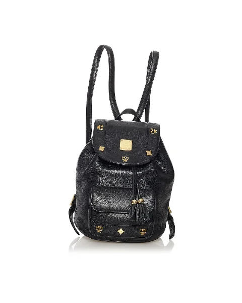 Black Leather MCM Backpack