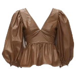 Brown Leather Staud Top