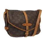 Brown Canvas Louis Vuitton Saumur