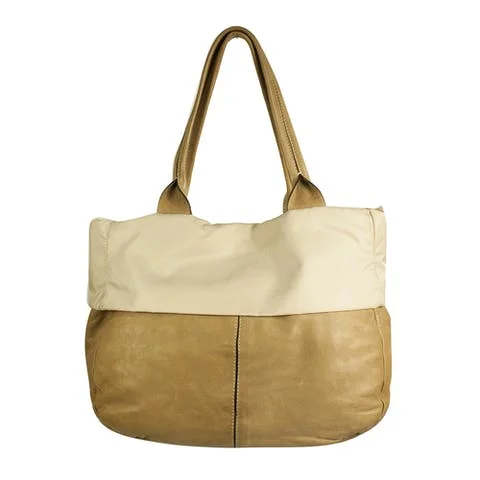 Beige Leather Moncler Handbag