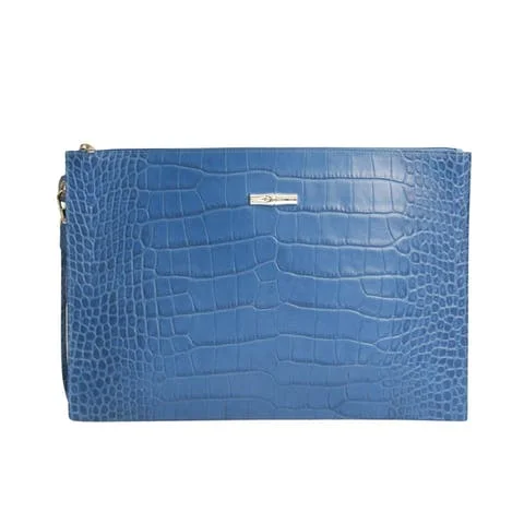 Blue Leather Longchamp Clutch