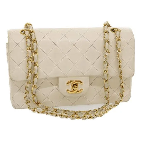 Beige Leather Chanel Flap Bag
