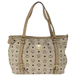 Beige Canvas MCM Tote