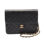 Black Leather Chanel Flap Bag