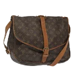 Brown Canvas Louis Vuitton Saumur