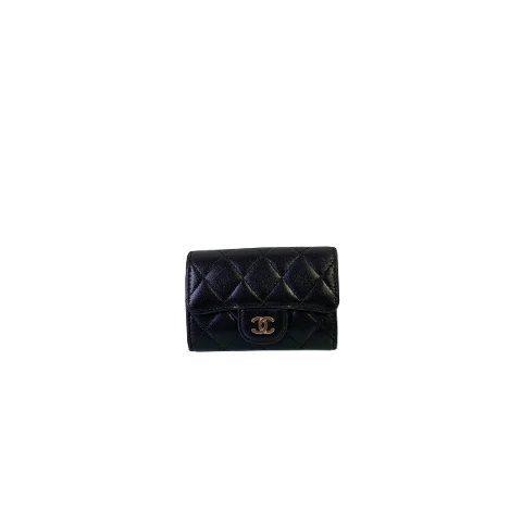 Black Leather Chanel Key Holder
