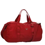 Red Nylon Prada Travel Bag