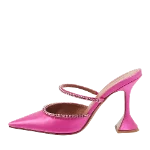 Pink Satin Amina Muaddi Sandals