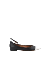 Black Leather Givenchy Flats