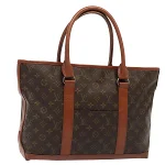 Brown Canvas Louis Vuitton Sac Weekend