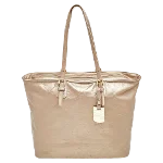 Beige Leather Longchamp Tote