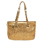 Gold Leather Etro Tote