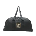 Black Canvas Chanel Travel Bag