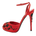 Red Satin Ralph Lauren Sandals