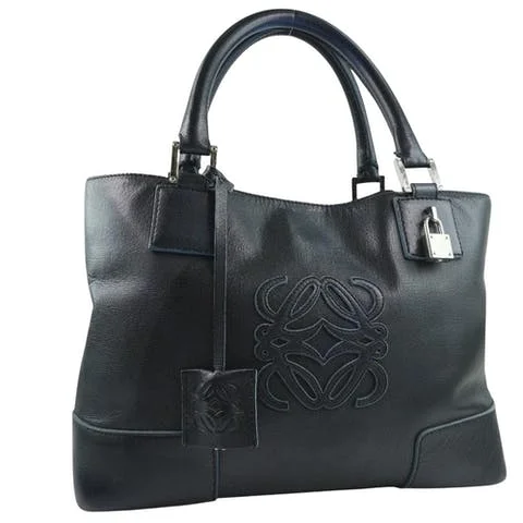 Black Leather Loewe Handbag