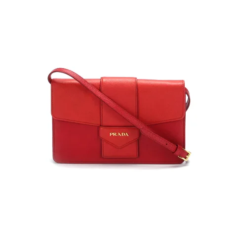 Red Leather Prada Crossbody Bag