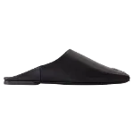 Black Leather Courrèges Flats