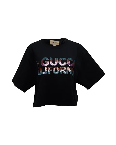 Black Cotton Gucci Top