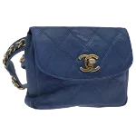 Blue Leather Chanel Belt Bag