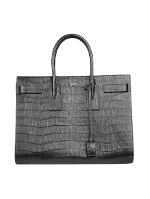 Black Leather Yves Saint Laurent Sac de Jour