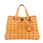 Brown Canvas MCM Tote