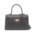 Black Leather Versace Handbag