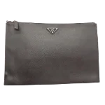 Black Leather Prada Clutch