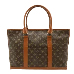 Brown Canvas Louis Vuitton Weekend Bag