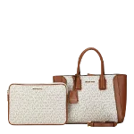 White Canvas Michael Kors Handbag