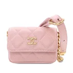 Pink Leather Chanel Wallet on Chain