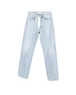 Blue Cotton Off White Jeans