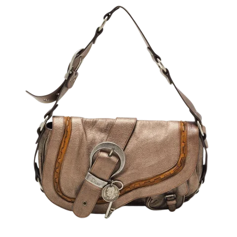 Brown Leather Dior Saddle Bag