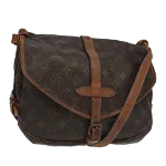 Brown Canvas Louis Vuitton Saumur