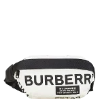 White Fabric Burberry Belt Bag