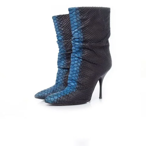 Blue Leather Giuseppe Zanotti Boots