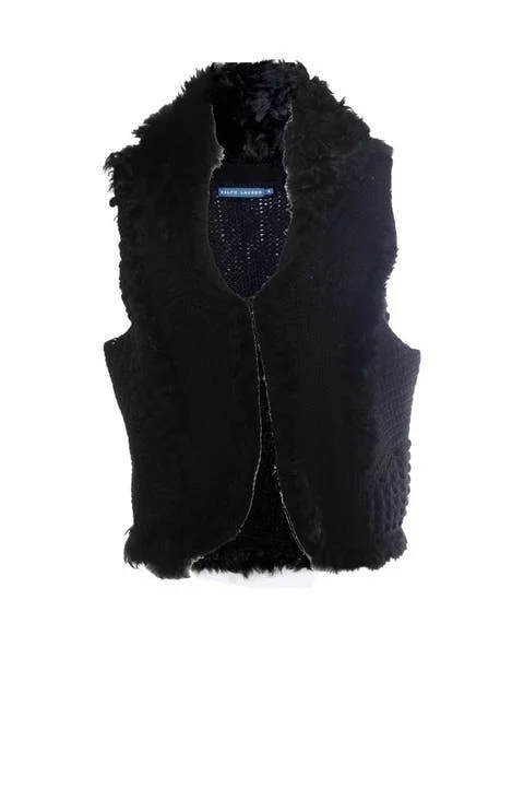 Black Fabric Ralph Lauren Vest