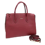 Burgundy Leather Furla Handbag