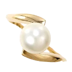 Gold Fabric Mikimoto Ring