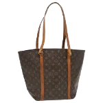 Brown Canvas Louis Vuitton Sac Shopping