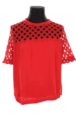 Red Fabric Sandro Top