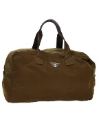 Brown Nylon Prada Boston Bag