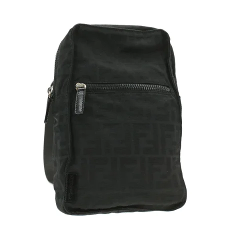 Black Fabric Fendi Backpack