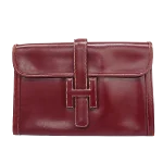 Burgundy Leather Hermès Clutch