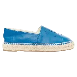 Blue Leather Chanel Espadrilles