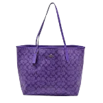 Purple Canvas Coach Tote