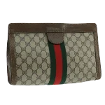 Beige Canvas Gucci Clutch