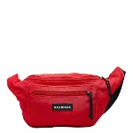 Red Fabric Balenciaga Belt Bag