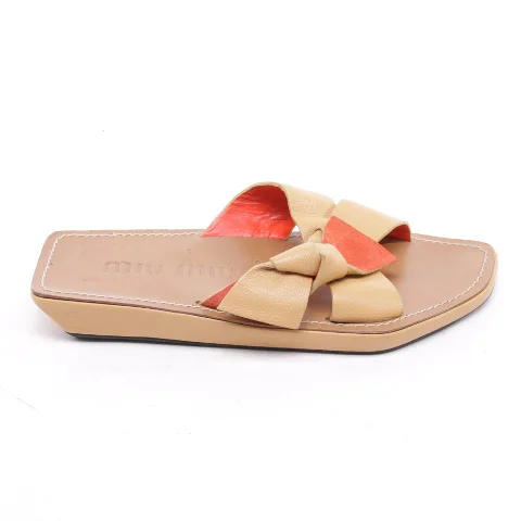 Brown Leather Miu Miu Sandals